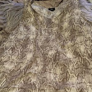 Snakeskin Print Sleeveless Blouse